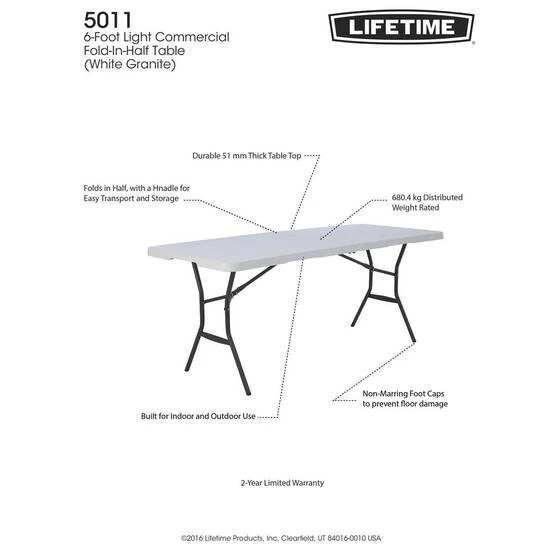 Lifetime Blow Mould Folding Table 183cm 4 Lifetime Blow Mould Folding Table 183cm - Image 4