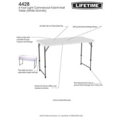 Lifetime Blow Mould Folding Table 121cm 7 Lifetime Blow Mould Folding Table 121cm -BCF Outdoor Gear BCF 344201 03 hi res