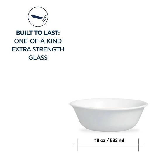 Corelle Soup/Cereal Bowl 523ml White 4 Pack 2 Corelle Soup/Cereal Bowl 523ml White 4 Pack - Image 2